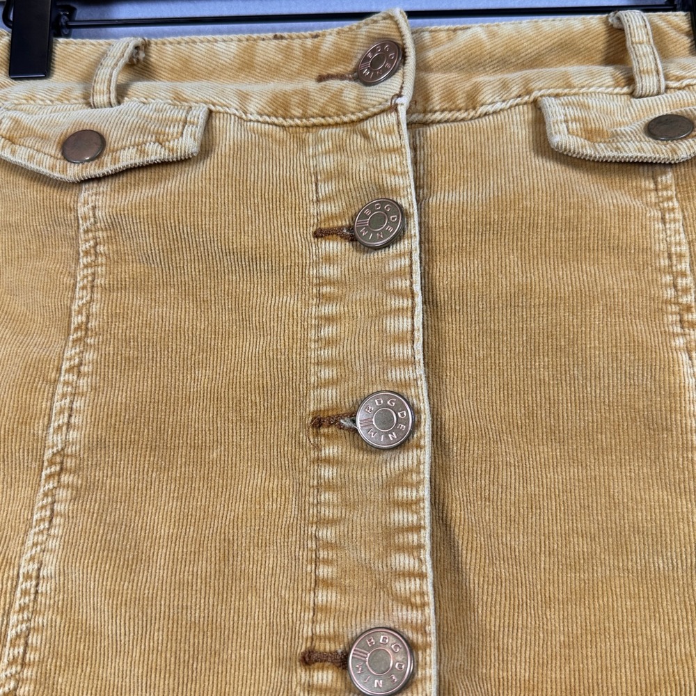 BDG Urban Outfitters Mustard Corduroy Button Front Mini Skirt Retro Indie Boho 6 - Picture 3 of 7